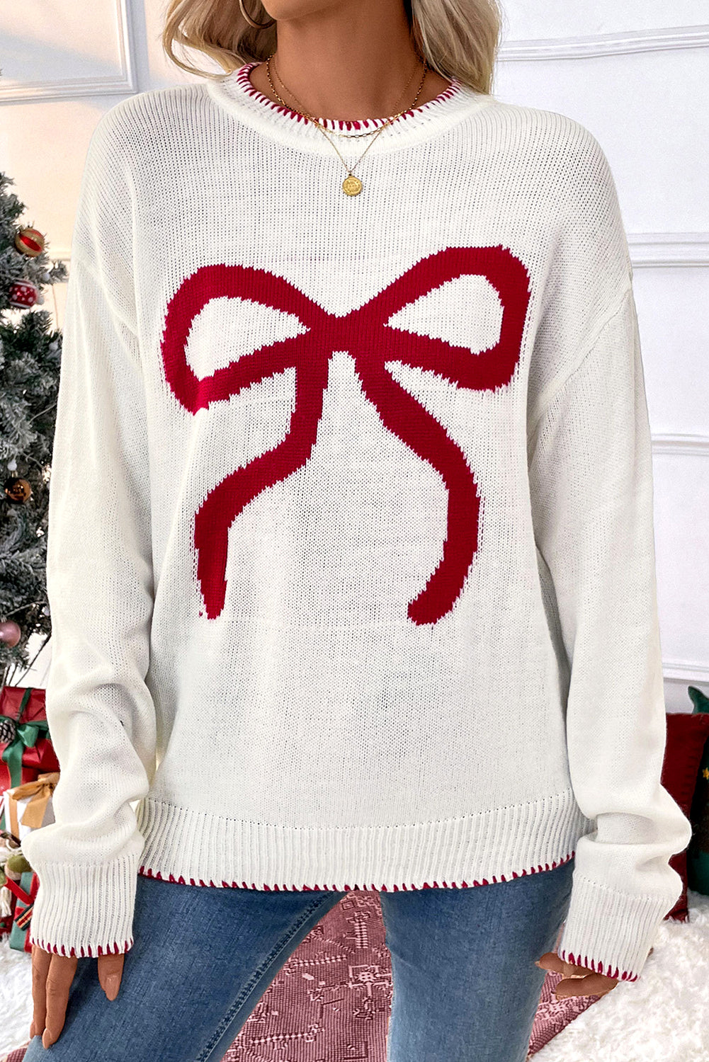 Bow So Festive Sweater