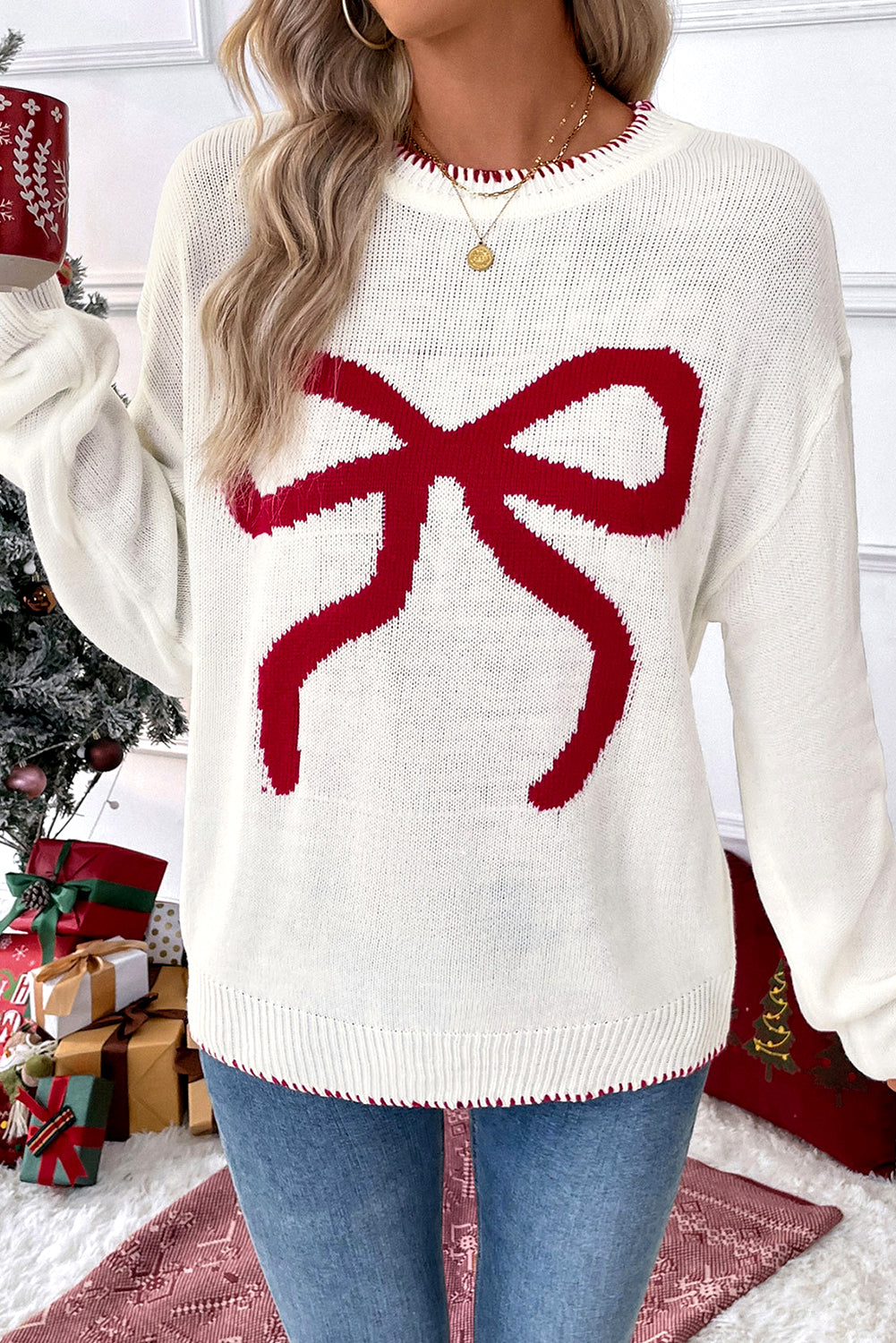Bow So Festive Sweater