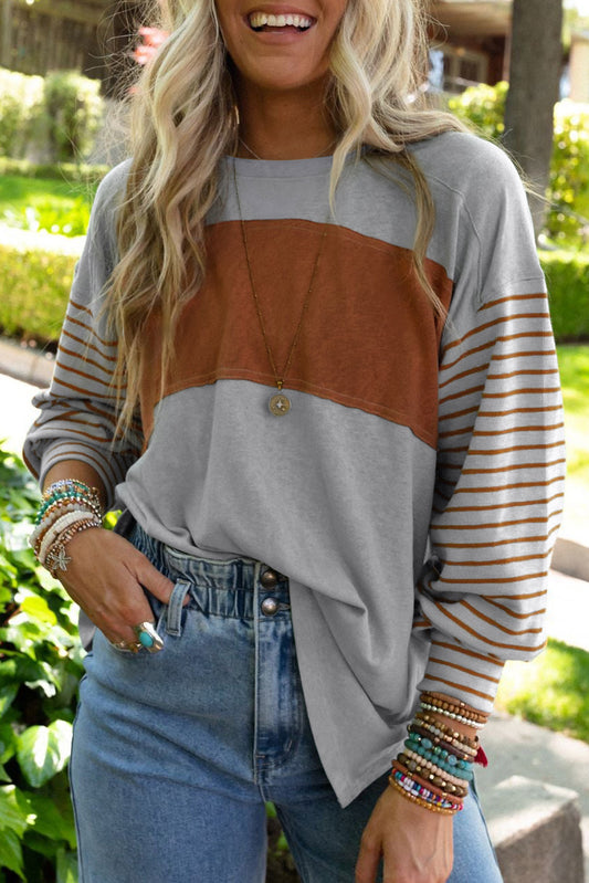 Rust Stripe Block Top